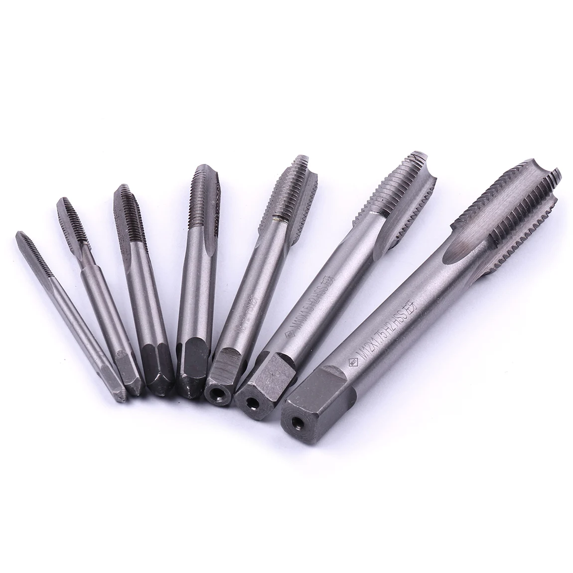 7pcs HSS Left Hand Tap M3 M4 M5 M6 M8 M10 M12 Thread Tap Metal Screw Hole Tap Drill Metric Screw Thread Tap