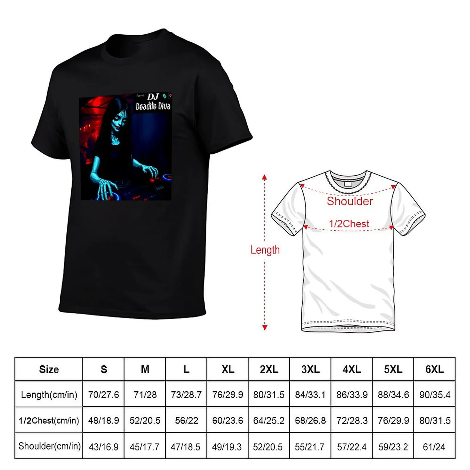 DJ Deadite Diva – Spinning Your Dark Goth Mix T-Shirt Art Print T-Shirt Personalized t-shirt t shirts for men cotton