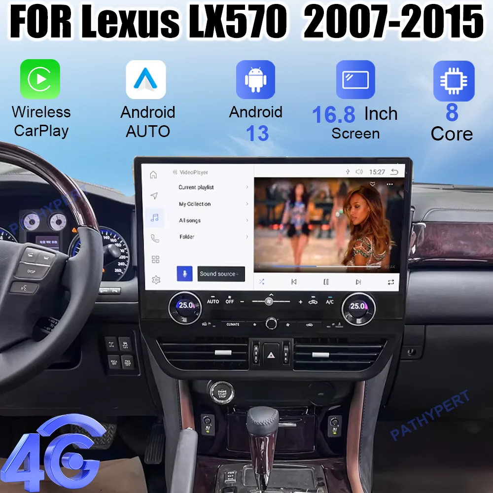 

16.8" Qled Carplay Screen Car Radio For Lexus LX570 2007-2015 Car Multimedia Player GPS Auto Bluetooth Stereo Head Unit DSP WIFI