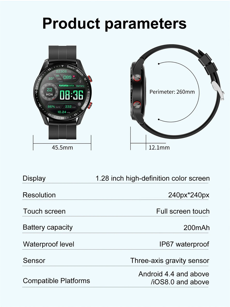 2022 nuova chiamata Bluetooth Smart Watch uomo impermeabile Sport Fitness Tracker Weather Display uomo Smartwatch per Xiaomi Huawei Phone