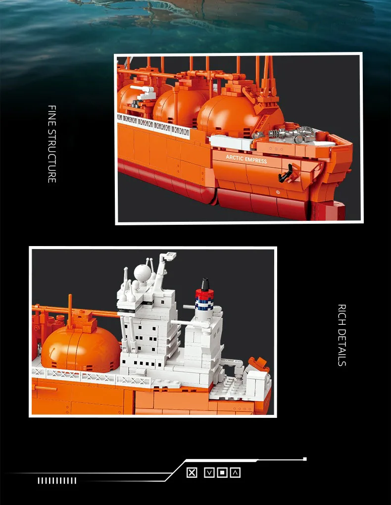 Idea Boat Baustein-Set MOSS-Typ LNG-Vesselträger Schiffsmodell-Bausatz Konstruktions-Bausteine Sammlerstück Heimdekoration als Geschenk – Detail 4