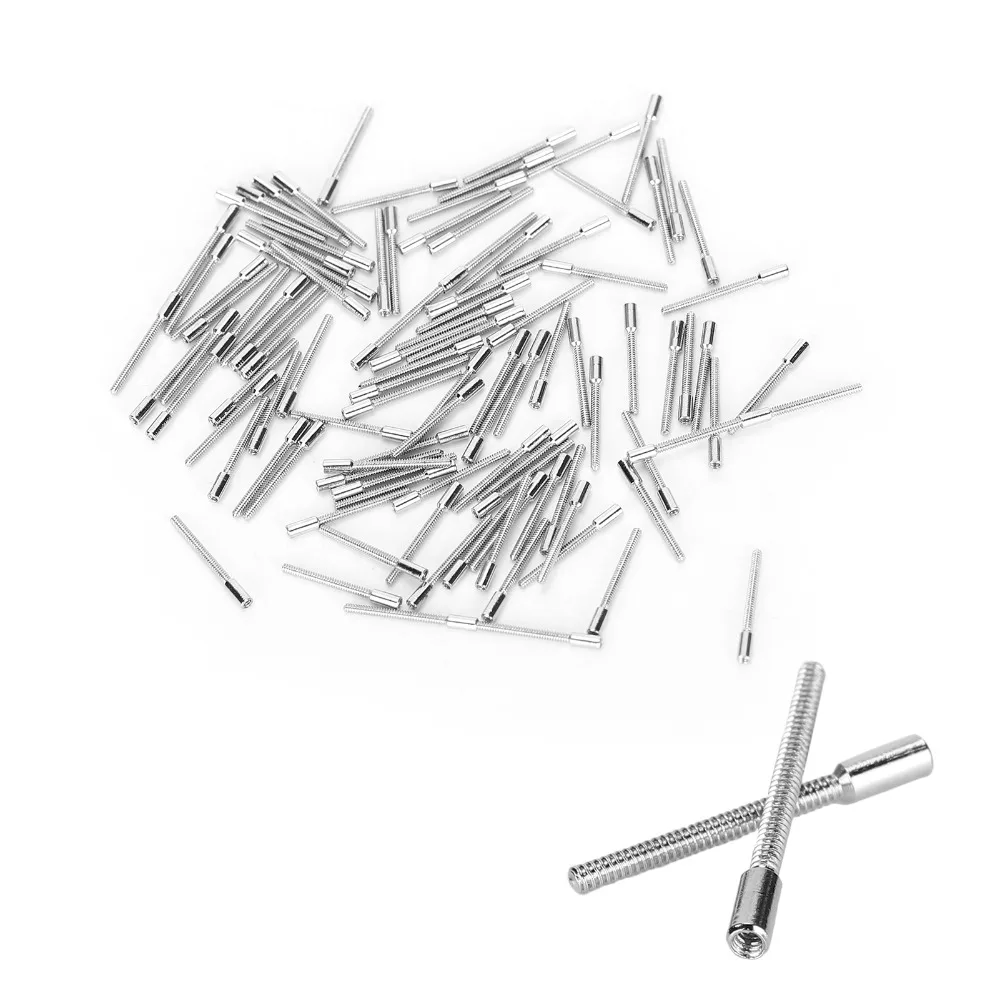 

100pcs 0.9mm Diameter Winding Stems Silver Color Steel Material Watch Movement Accessory Repair Tool Kit Professional Use