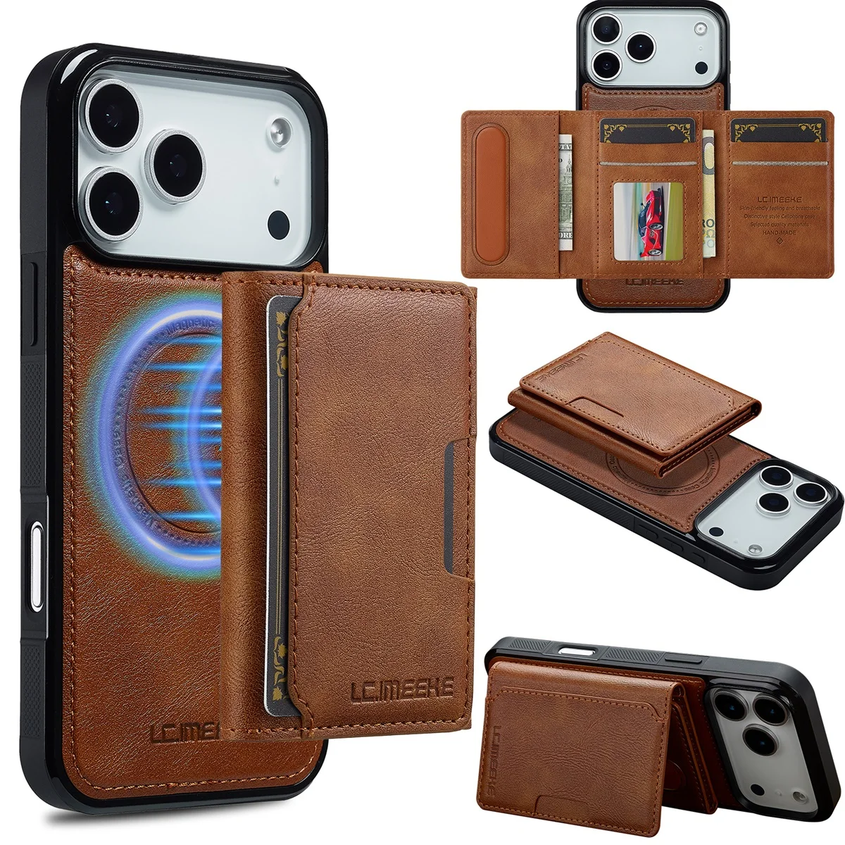 Luxury Wallet Leather Detachable Magnetic 2 In 1 Case For iPhone 18 17 16 15 14 13 12 11 Pro Max Plus 5G Wireless Charging Cover