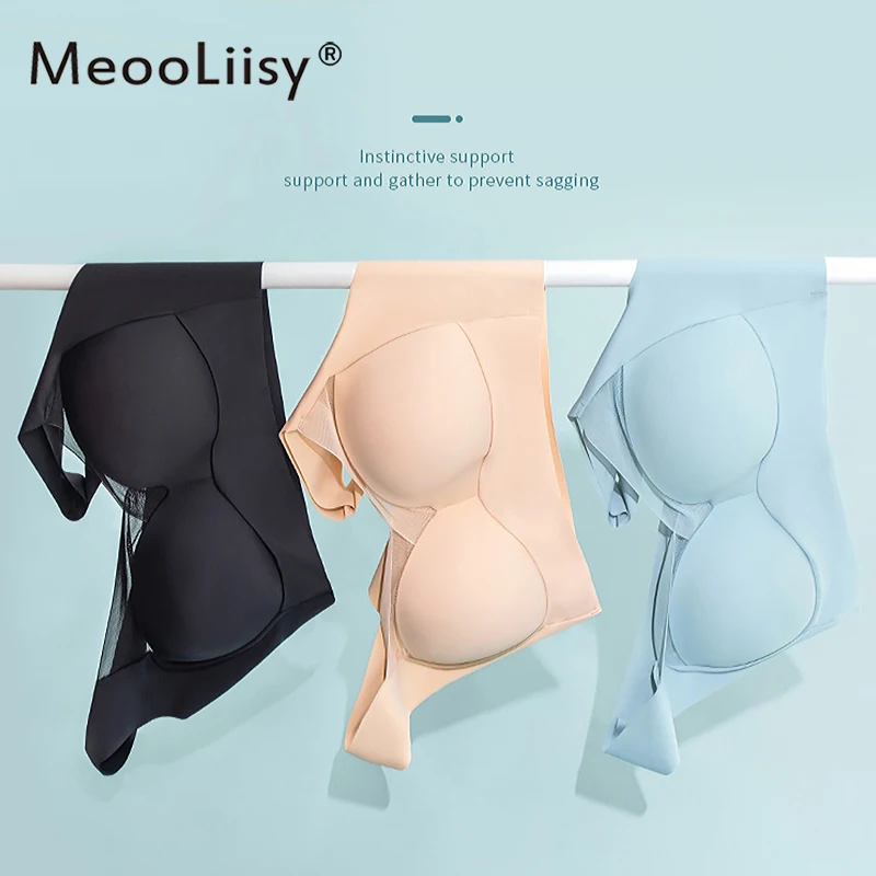 MeooLiisy 40-90KG Plus Size One-piece Women's Bra Beauty Back Sleep Lingerie No Wire Full Cup Brassiere Yoga Running