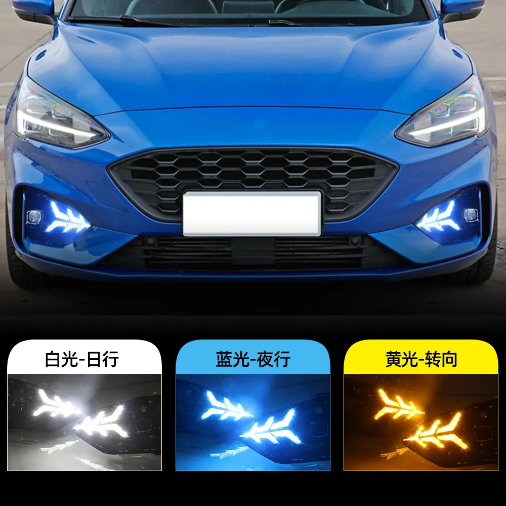 

For Ford 18-19 Focus Daytime Running Lights LED Daytime Running Lights Flowing Turn Lights Modified Fog Lights