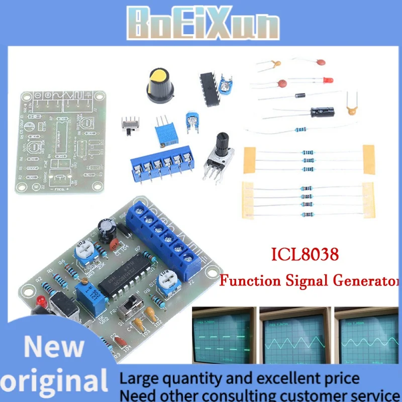 

DC 12V 50-5KHz ICL8038 Monolithic Function Signal Generator Module Sine Square Triangle Welded DIY Kit Sine Square Triangle