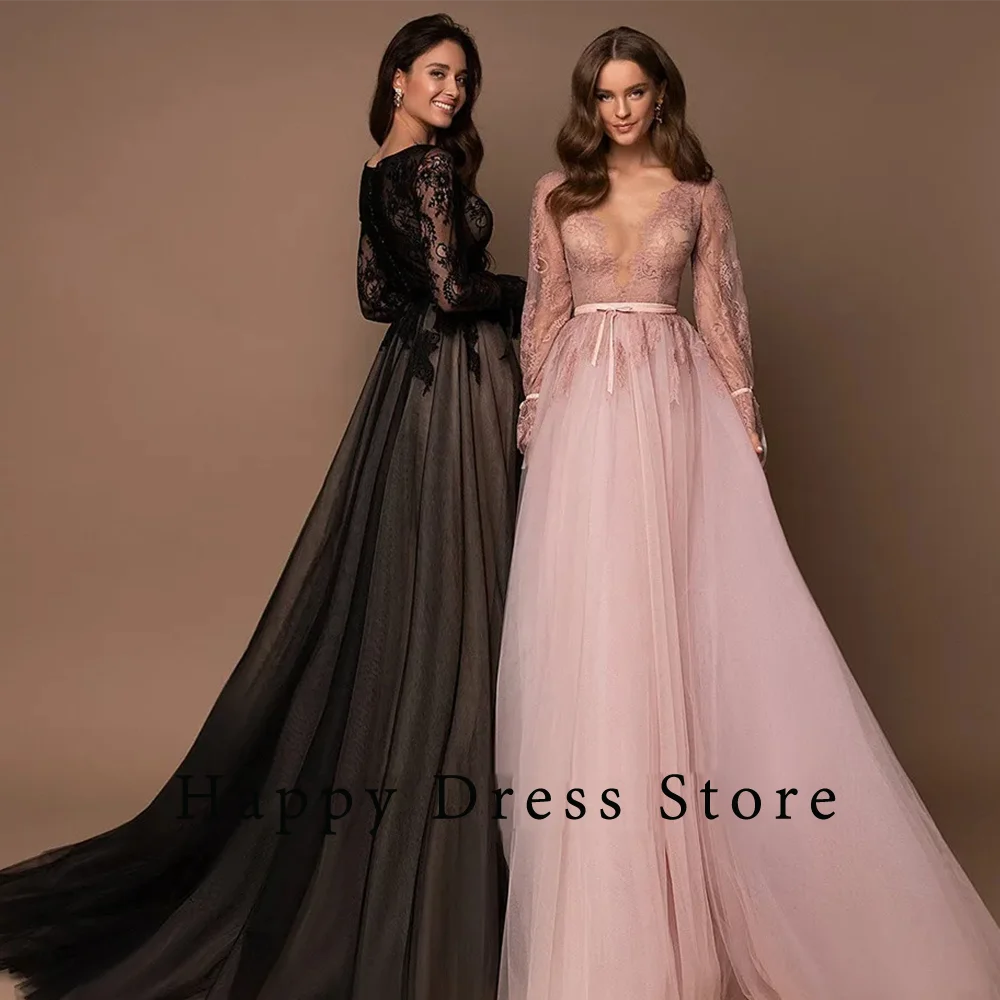 2024 Boho Elegant Prom Dresses WIth Belt For Women V-Neck Tulle Appliques Lace Custom Birthday Evening Party Birthday  Gowns