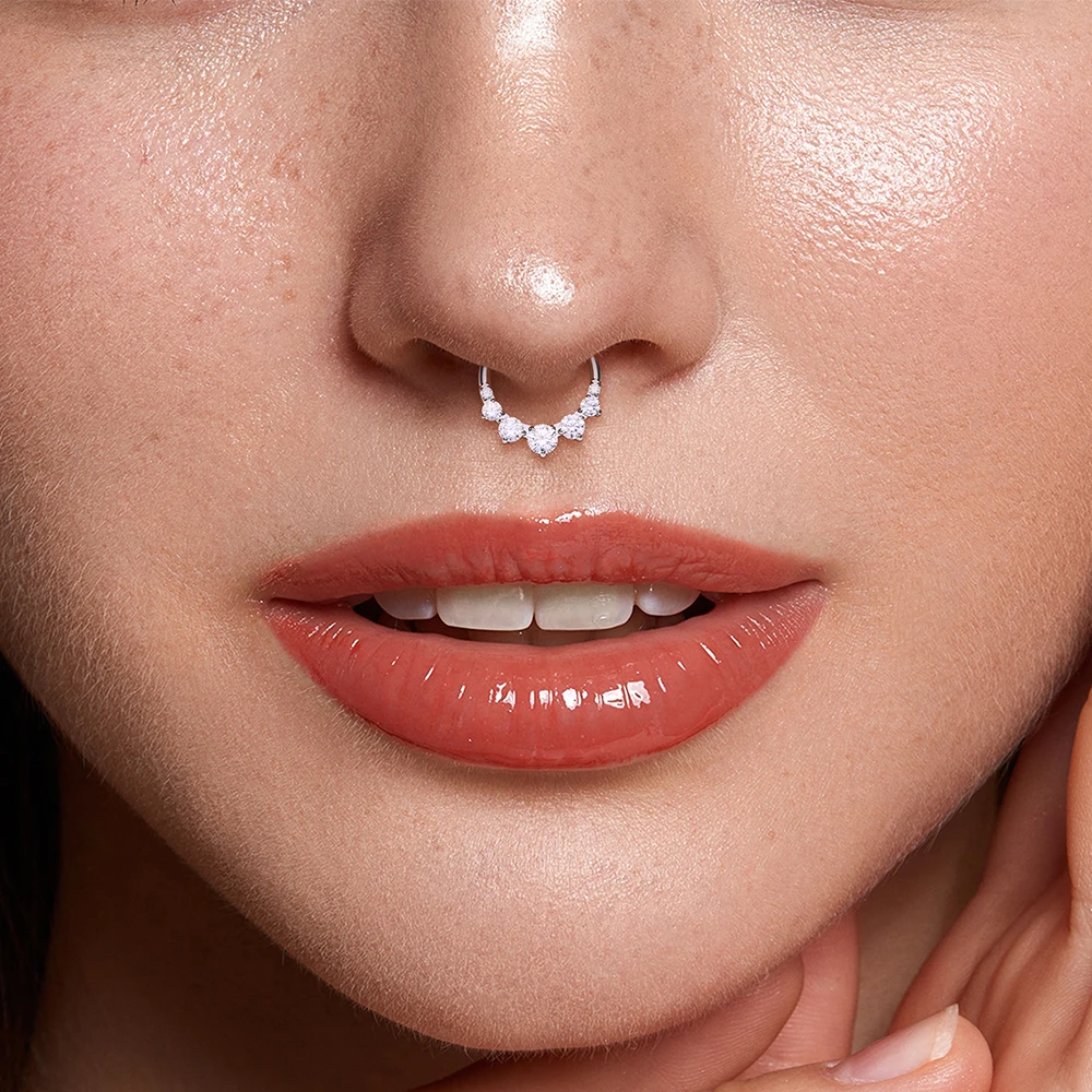 ASTM F136 Titan Birnenförmiger Zirkonia Nasenring 16G Klappbarer Clicker Segment Daith Ohrring Hoop Septum Knorpel Conch Helix Piercing Schmuck – Detail 32