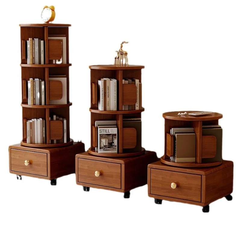 

All solid wood rotating small bookshelf