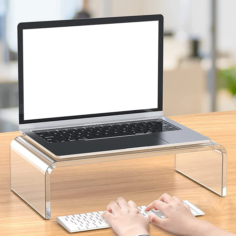 

Clear Acrylic Monitor Stand Riser For Computer Laptop Strong Durable Resistant Deformation Fracture Compact Space-Saving Office