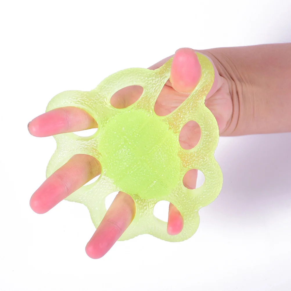 

8 Hole Lemon Green Hand Finger Strengthener Elastic Exerciser for Physical Therapy Pain Injury Rehabilitation