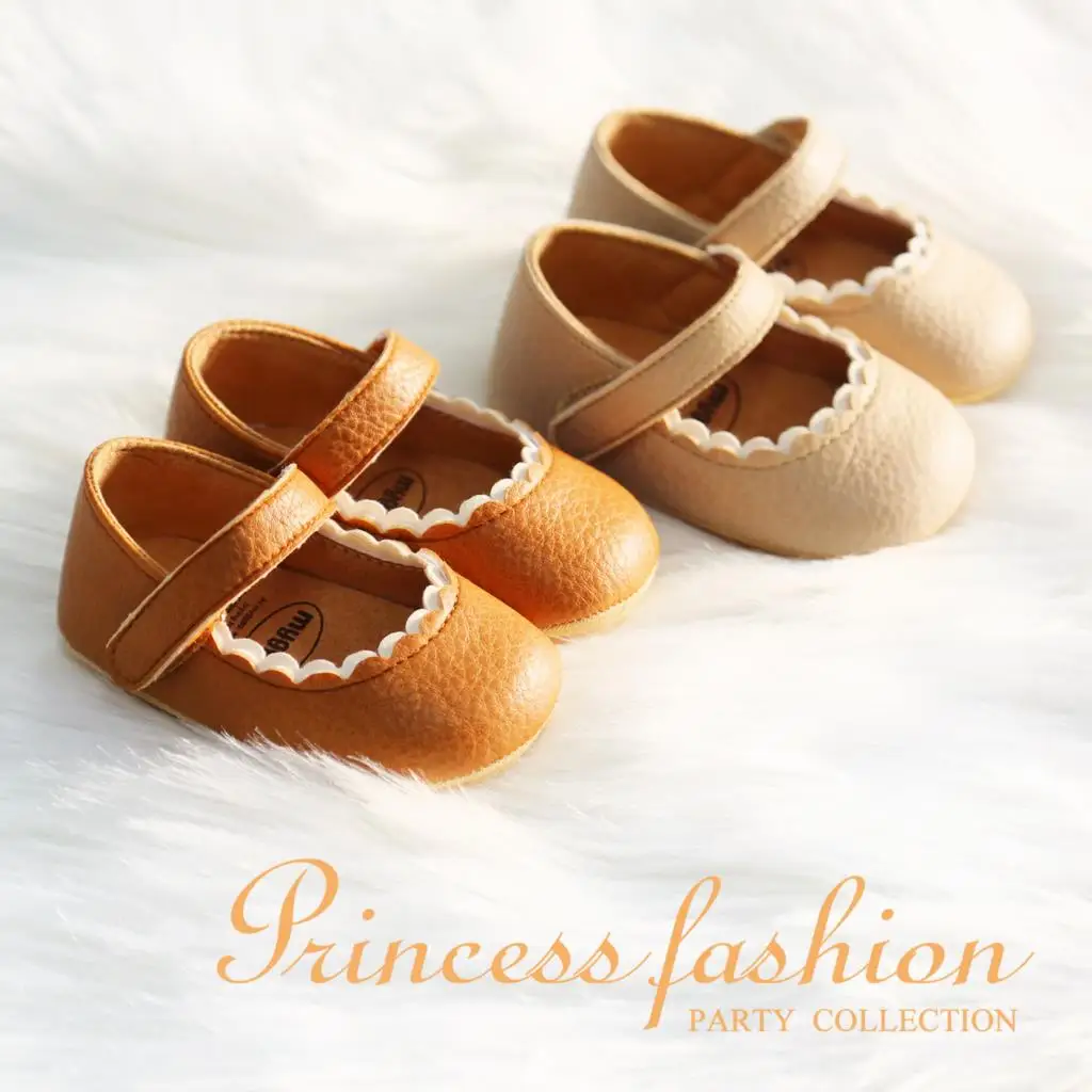 

Soft Leather Baby Moccasins Shoes Newborn Rubber Sole First Walkers Floral Border Toddler Shoes Infant Girls Anti-slip Prewalker