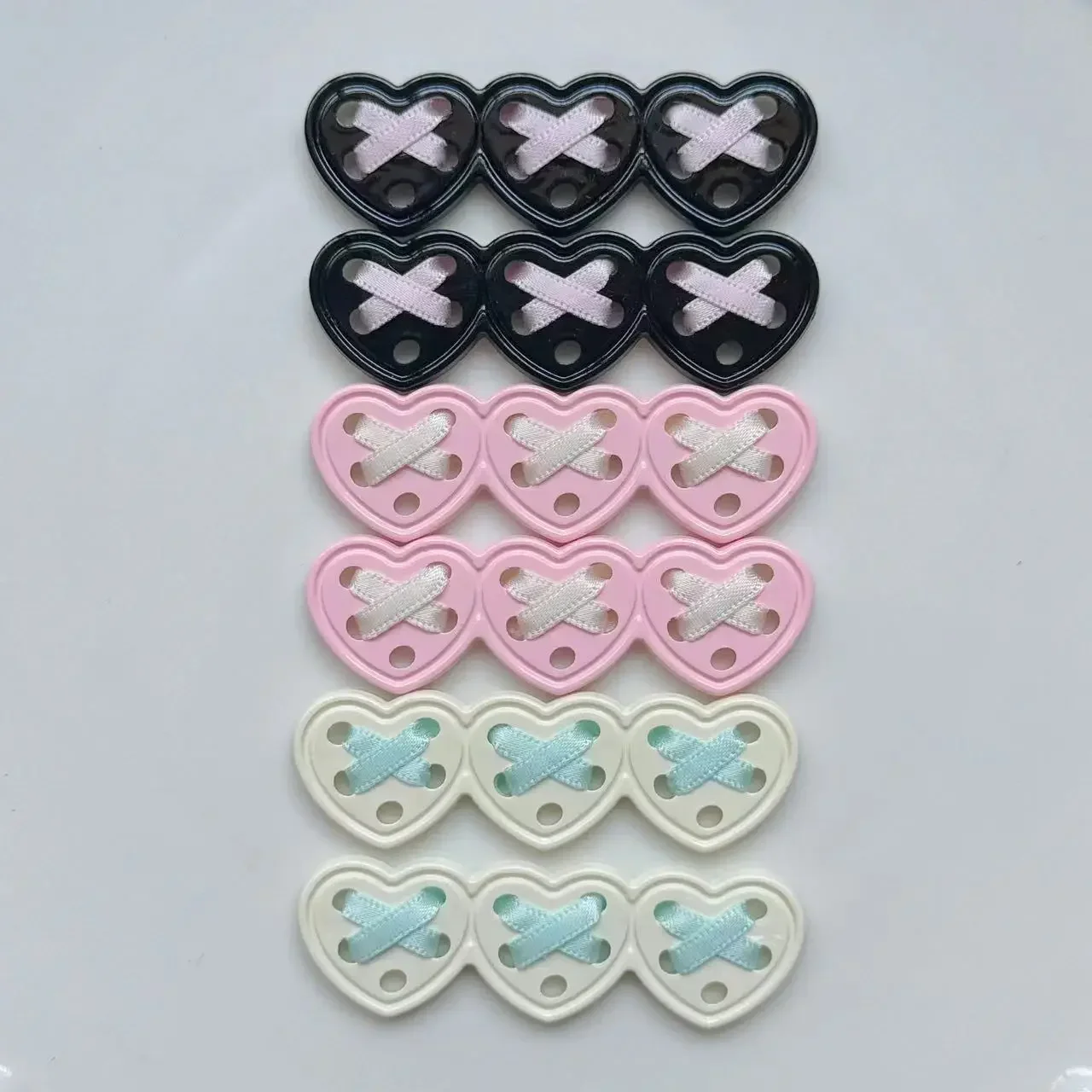 2Pcs Japanese Gothic Girl Ribbon Heart Star Patch Y2k Subculture Women Clothes DIY Deco Shoe Hat Bag Hairpin Sewing Accessories