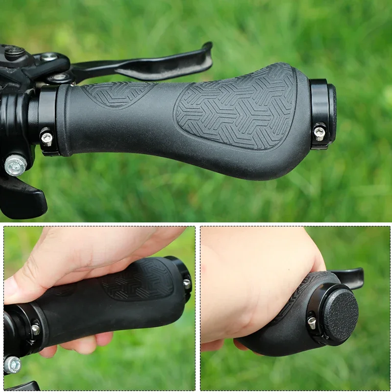 Dual Ring Lock Long Short Handlebar Grips Streamlined MTB Folding Bicycle Twist Shifter Hand Rest Scooter Rubber Casing Sheath