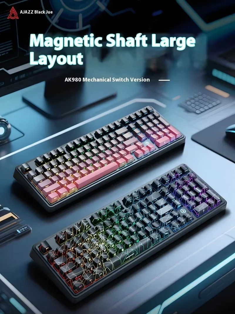 

Black Knight Ak980max Magnetic Axis Mechanical Keyboard High-End Gaming Wired Keyboard E-Sports Customized Hot Swappable Gift