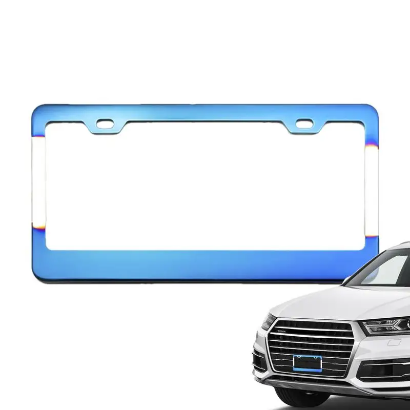 Car License Plate Frame License Plate Holder With 2 Holes Durable And Rust-Proof Metal Frame Car Accessories For Front And Rear