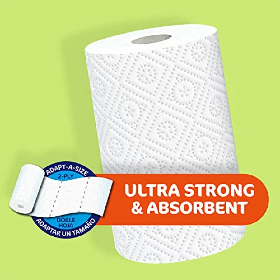 Asciugamani di carta Nicky Elite AdaptASize 24 rotoli grandi = 40 rotoli regolari Confezione senza plastica Involucro di carta Ultra resistente e assorbente