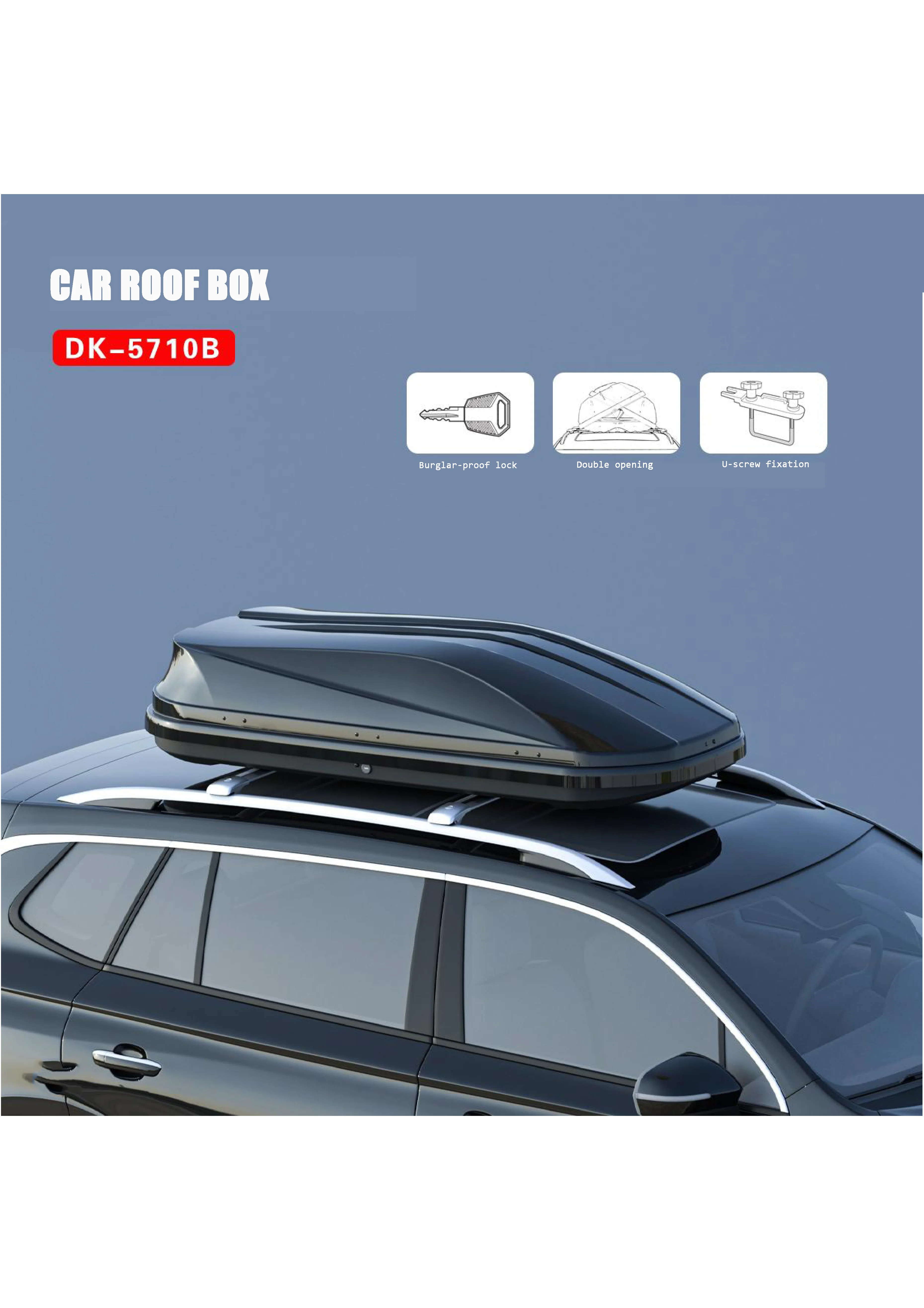 High-End ABS Material Large Capacity Sports Design Automotive General Car Top Box Advanced Technology Manufacturing