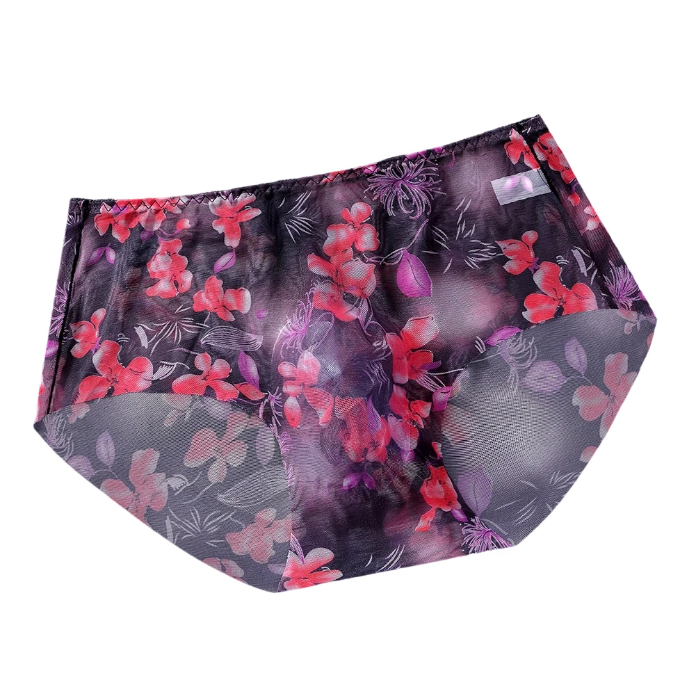 Men's Thin Mesh Briefs Underwear 3D Bulge Pouch Print Lingeries For Man See Through Sissy Japanese Thongs Stretch Men's Panties