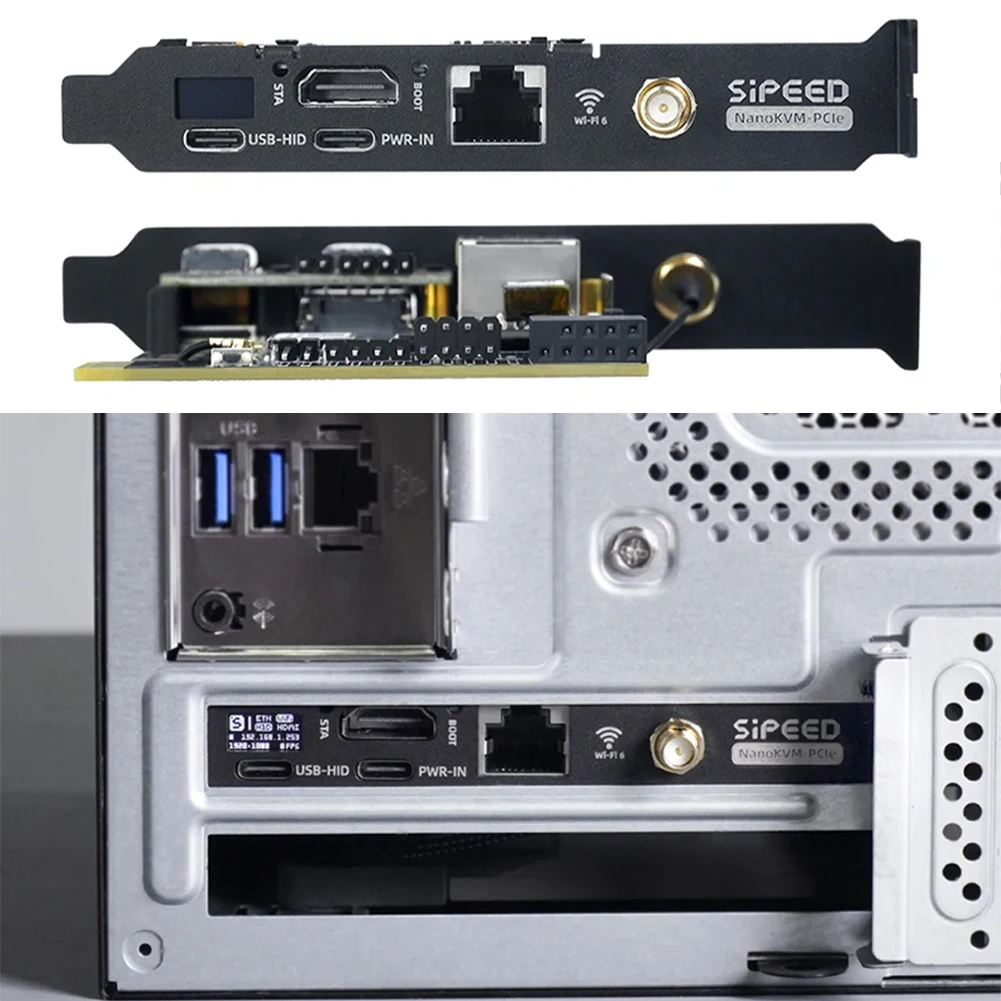 Sipeed NanoKVM-PCIe リモート コントロール/電源/デスクトップ メンテナンス サーバー ATX PC リモート コントロール DDR3 RISC-V 開発ボード