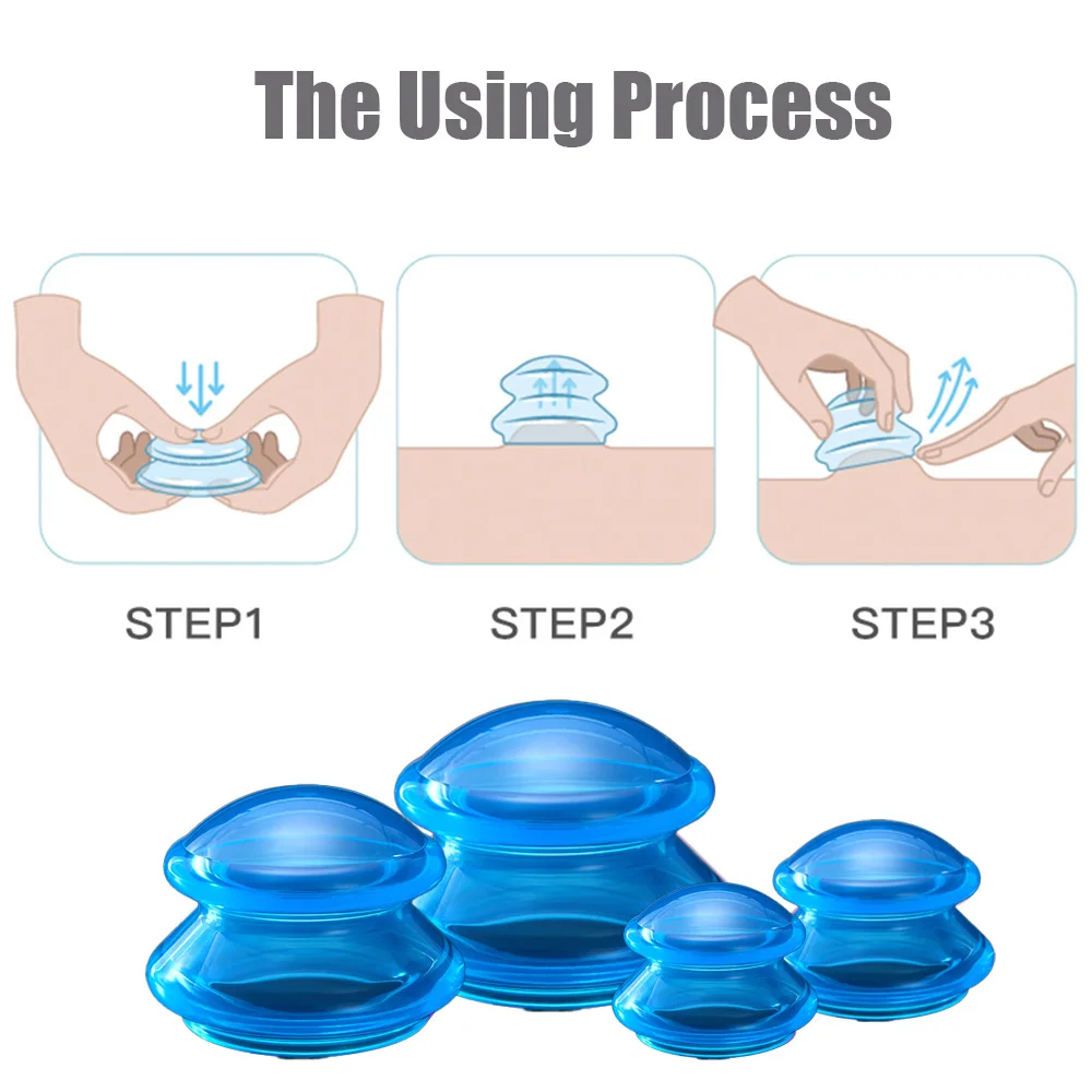 Silicone Suction Cup Vacuum Massage Anti-Cellulite Body Slimming Cupping Therapy Set Gua Sha Skin Lifting Physiotherapy Massager