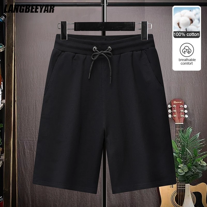 

Top Quality 100% Cotton Summer Street Brand New Korean Casual Shorts Fashion Men Drawstring Slim Trousers Sports Men Clothing