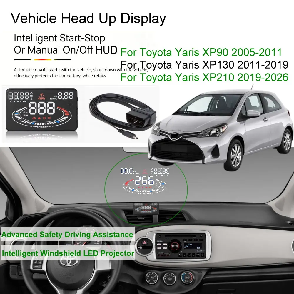 Car HUD Head Up Display For Toyota Yaris XP90 2005-2011 XP130 2012-2019 XP210 2020-2026 Auto Electronics Accessories view 2