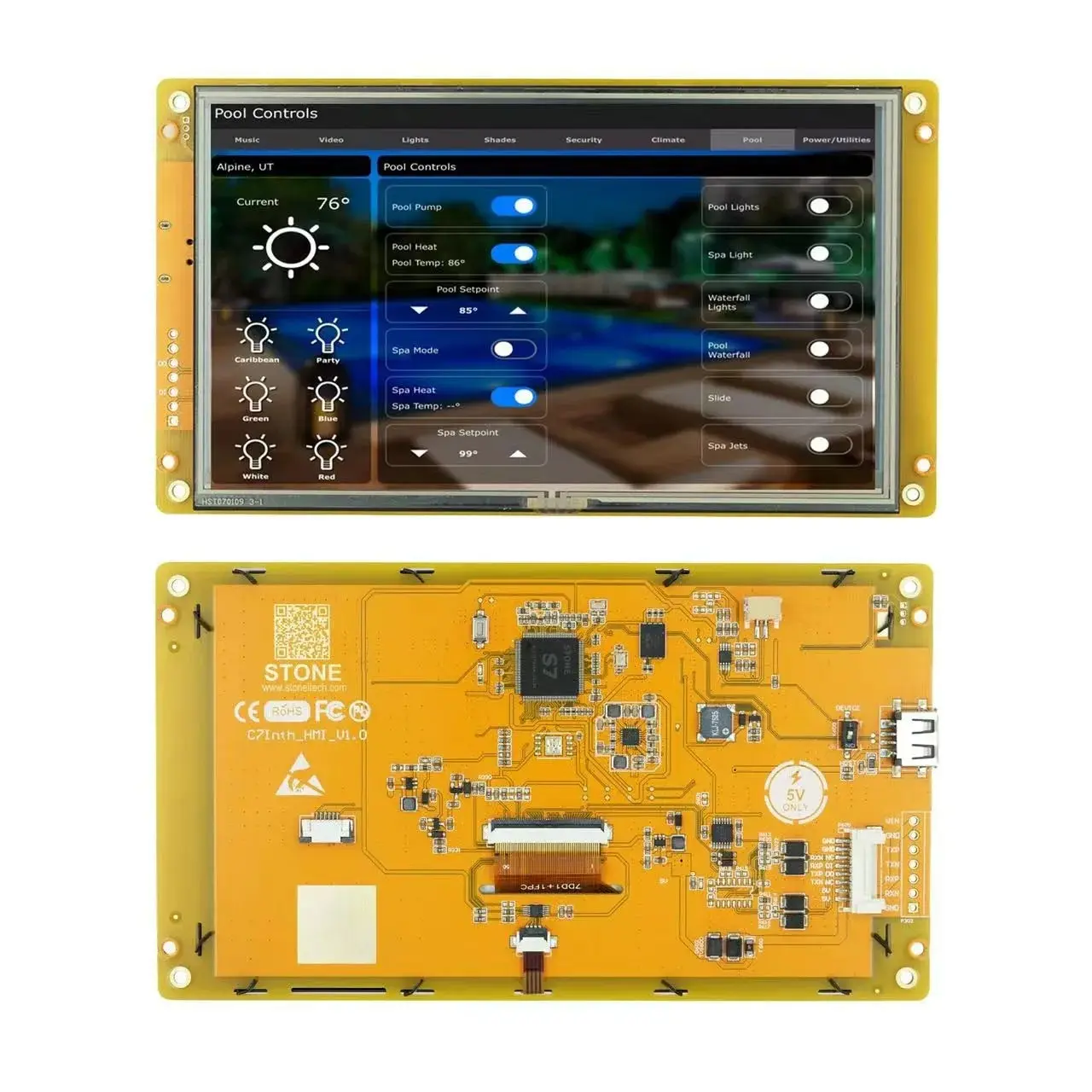 

SCBRHMI C Series LCD Display Generic 7" HMI TFT Intelligent LCD Touch Display Module 5V Full-color Display