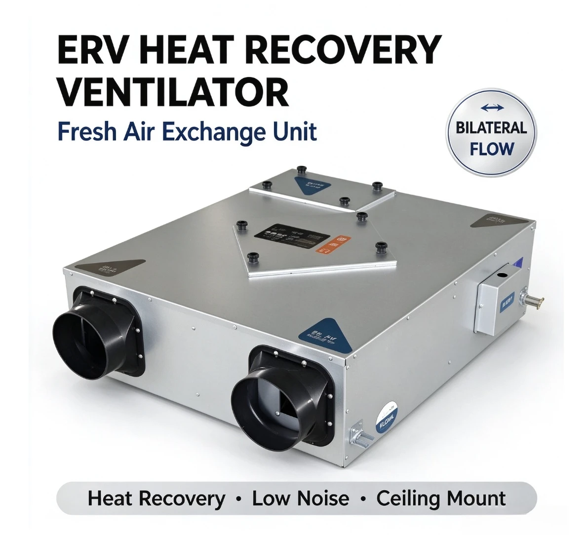 Commercial ERV HRV Fresh Air System Heat Recovery Ventilation Unit Silent Two-Way Airflow Purifier Office Hotel HVACEnergySaving