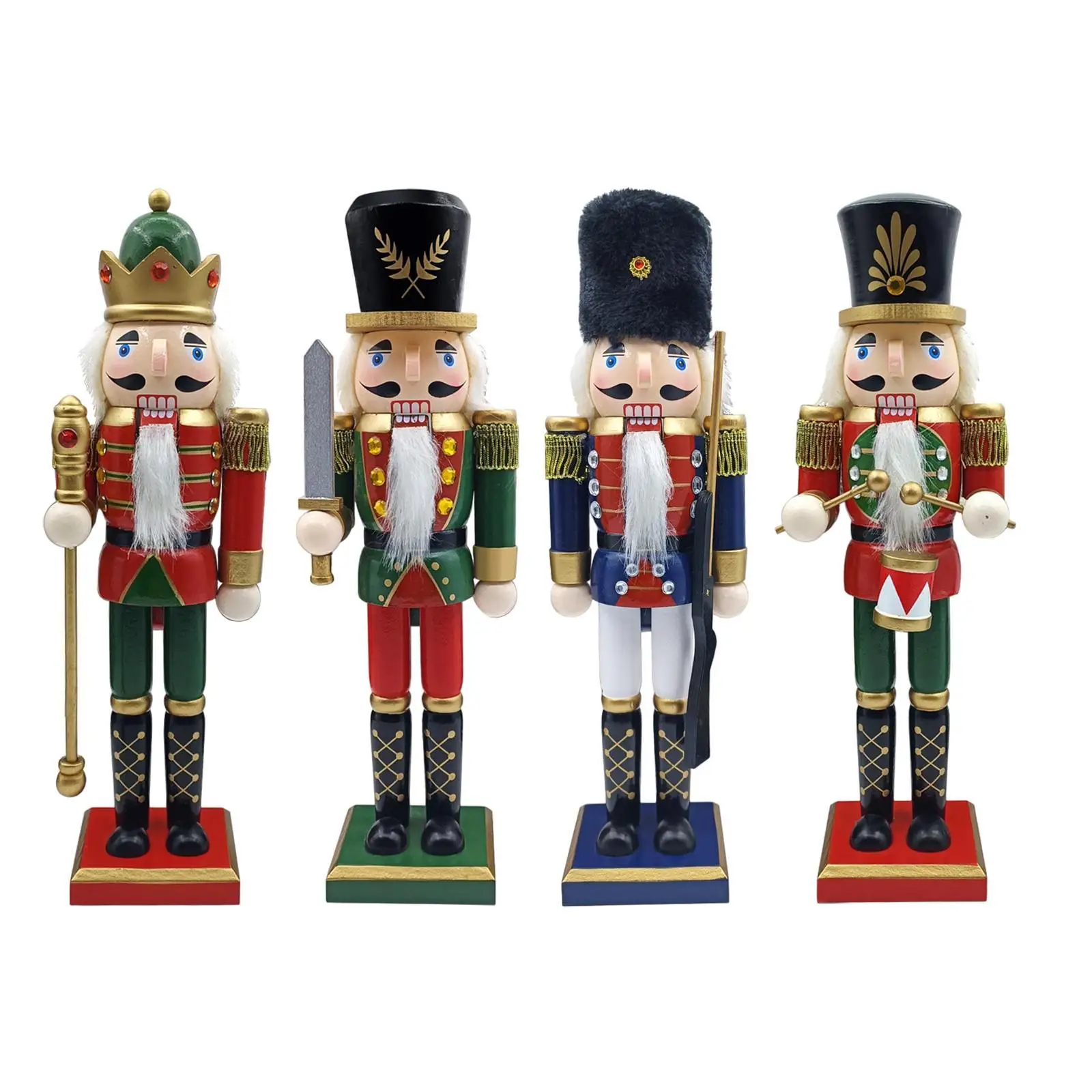 

Wooden Nutcracker Figurine Centerpiece Statue Christmas Decoration for Scene