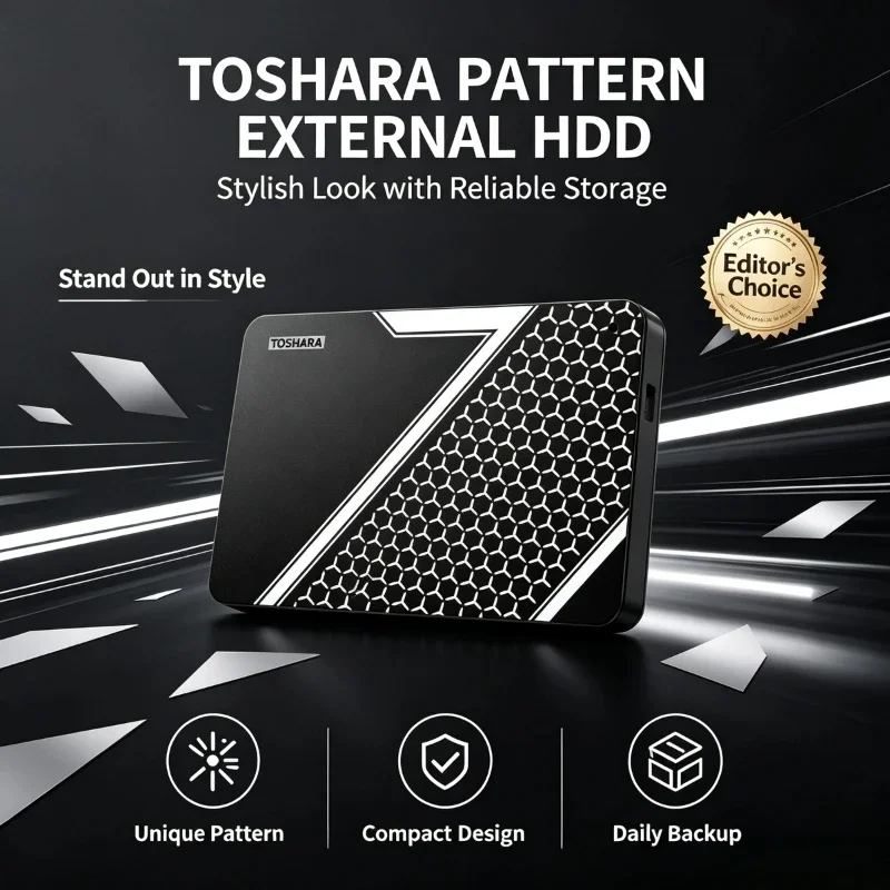 TOSHARA A3 Pocket External Hard Drive, 1TB/4TB/500GB/2TB, Handy Data Storage for Desktop, Smartphone, Laptop, Max Unit.
