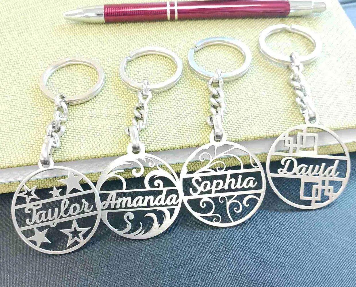 Customized keychain with your name personalized name durable stainless steel keychain as a birthday gift for your beloved