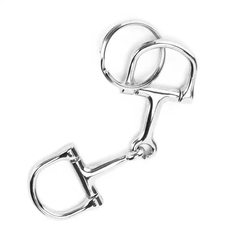 D-Shaped Snaffle Keychain  D Zine-Alloy Horse Snaffle Bits Key Farm Animal Chicken Feeder Silver