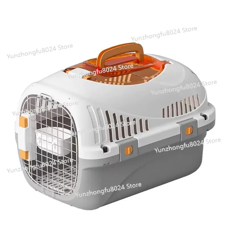 

Portable pet travel airline box Simple style pet car cage Multifunctional pet cage Ventilated and breathable cat transport box