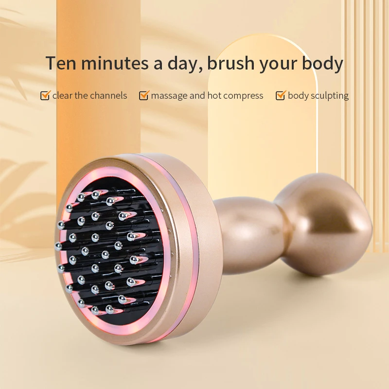 Wireless Meridian Brush Massager Scraping Instrument Rechargeable Waist Massage Vibration Essential Oil Rechargeable Brush SPA