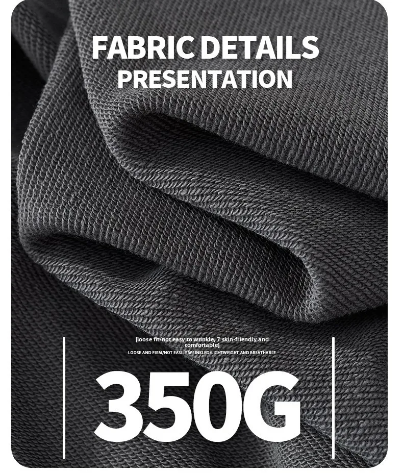 Personalized LOGO custom 350G cotton men's BOXY short and wide half-high neck long-sleeved hem burr sweater