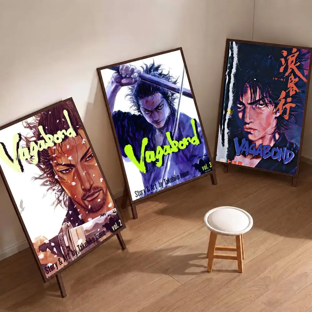 Anime Vagabond Poster Coffee Shop Bar Wall Art Sticker Self Adhesive Waterproof PP Poster Home Room Wall Decor