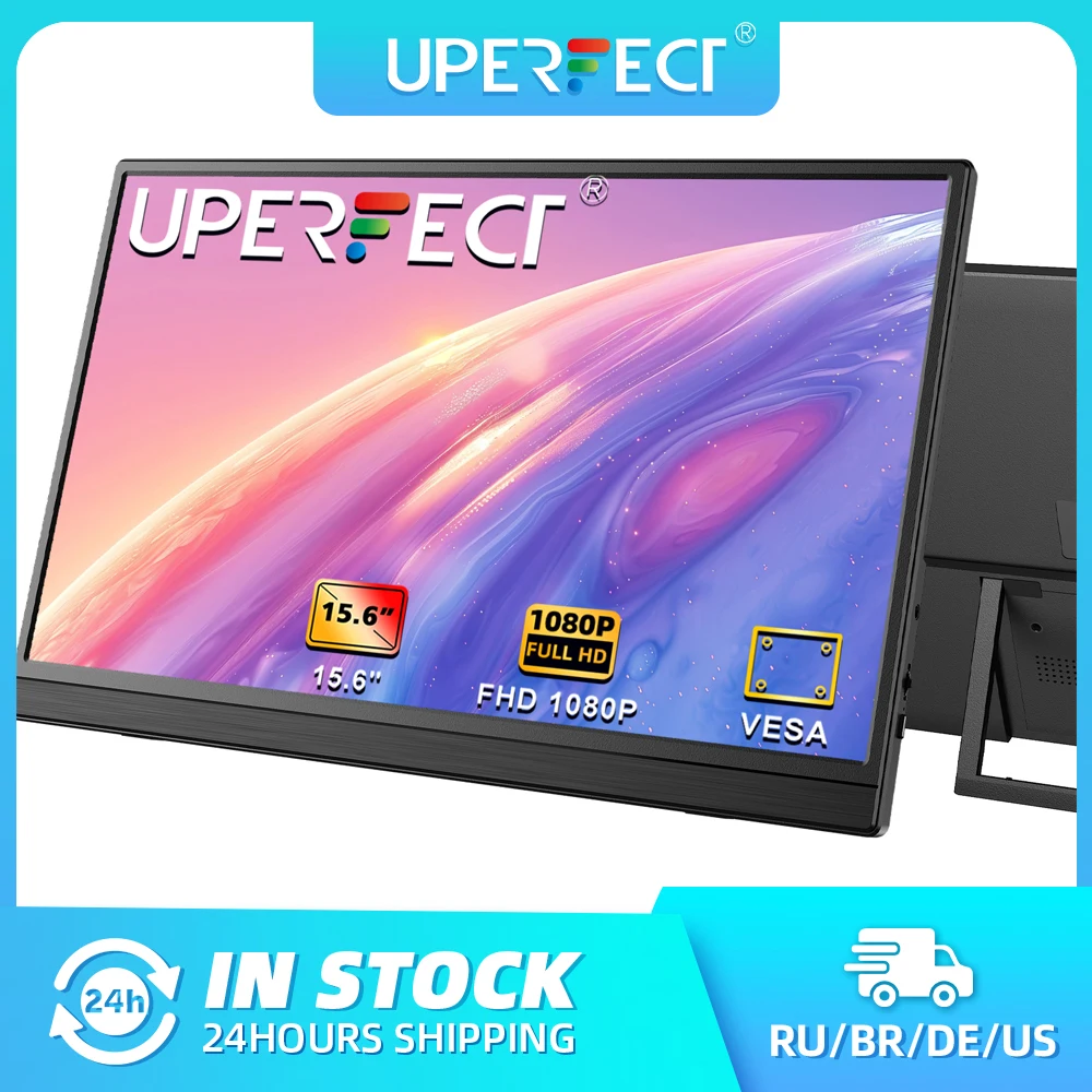 Monitor portátil UPERFECT de 15,6", pantalla IPS de 1080P, USB-C, HDMI, segunda pantalla externa para computadora portátil, PC, Mac, teléfono, PS4, Xbox, Switch, tableta