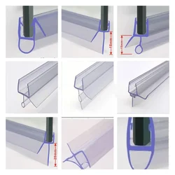 9-12mmDoor Sealing Strip Seal Strip Waterproof Weatherstrip Shower Screen Seal Strip Door Bath Shower For Glass Water Deflector