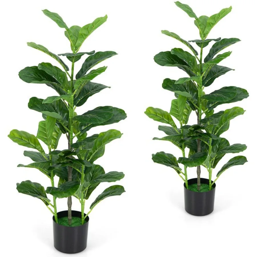 

2Pack Artificial Fiddle Leaf Fig Tree for Indoor and Outdoor