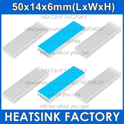 50x14x6mm Heatsink Cooling Fin Radiator Aluminum Cooler Heat Sink With Thermal Tape for LED, Power IC Transistor