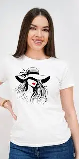 T-shirt stampata con motivo ritratto alla moda T-shirt regalo per campeggio e vacanze lavabile in lavatrice adatta