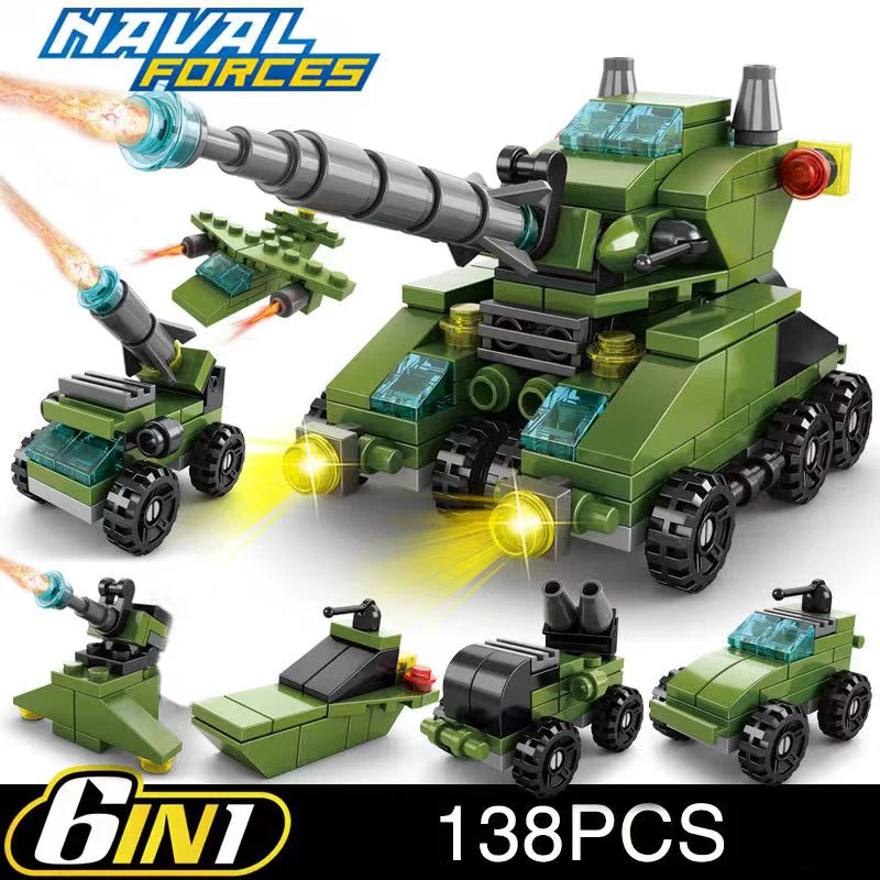 Zestaw klocków konstrukcyjnych 6w1: Inżynieria miejska, siły marynarskie, policja, straż pożarna, klocki edukacyjne, prezent dla dzieci