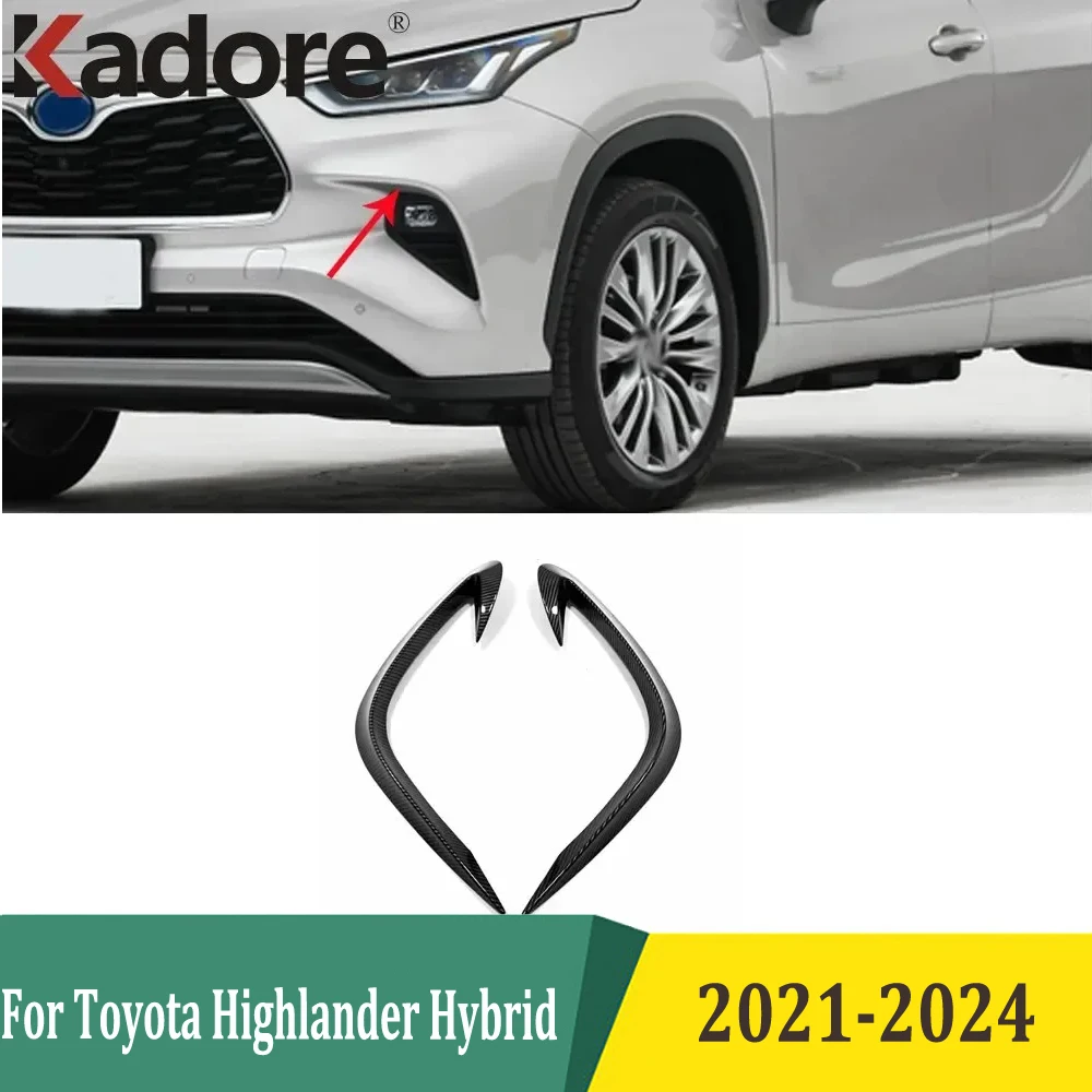 

Для Toyota Highlander Hybrid 2021 2022 2023 2024, черная передняя противотуманная фара, полоски для бровей, защитные автомобильные аксессуары