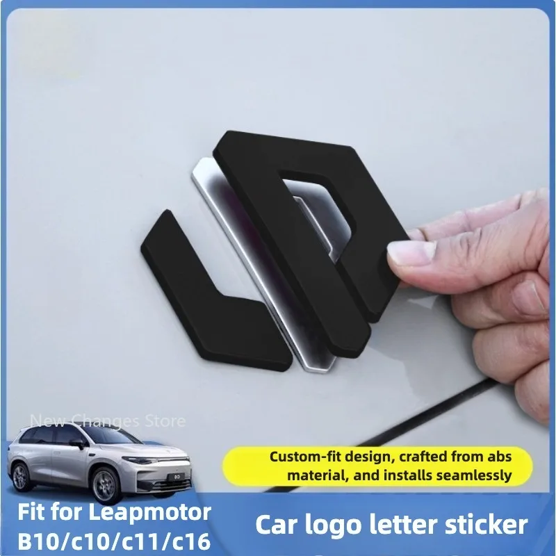 

For Leapmotor B10 C10 C11 C16 Blackened Car Emblem Letter Sticker Black Warrior Exterior Modification Accessories
