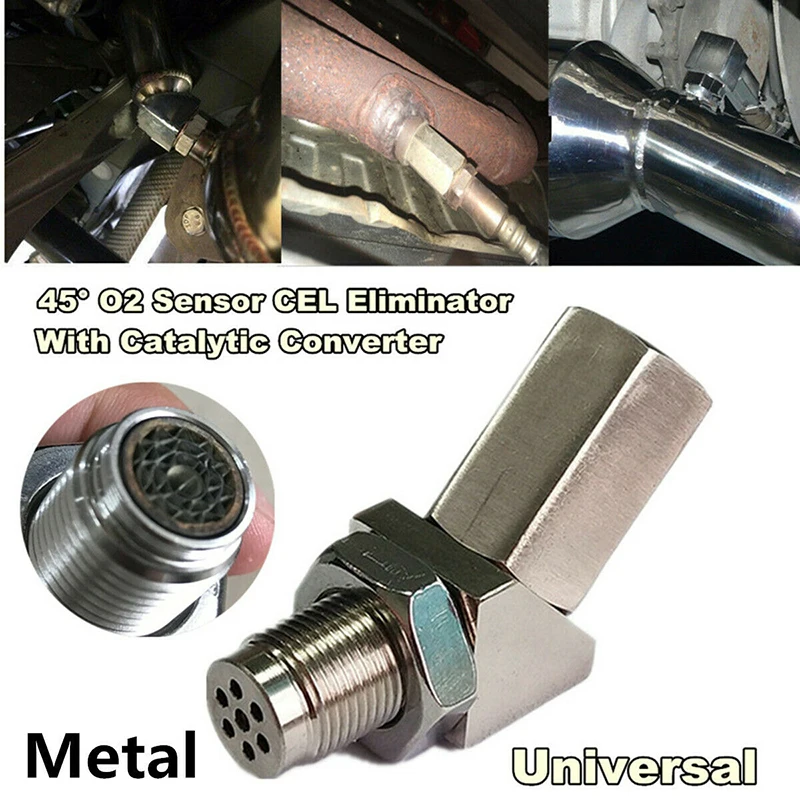 Universal 135 degree O2 Oxygen Sensor Mini Catalytic Converter Connector Extender Adapter For Engine