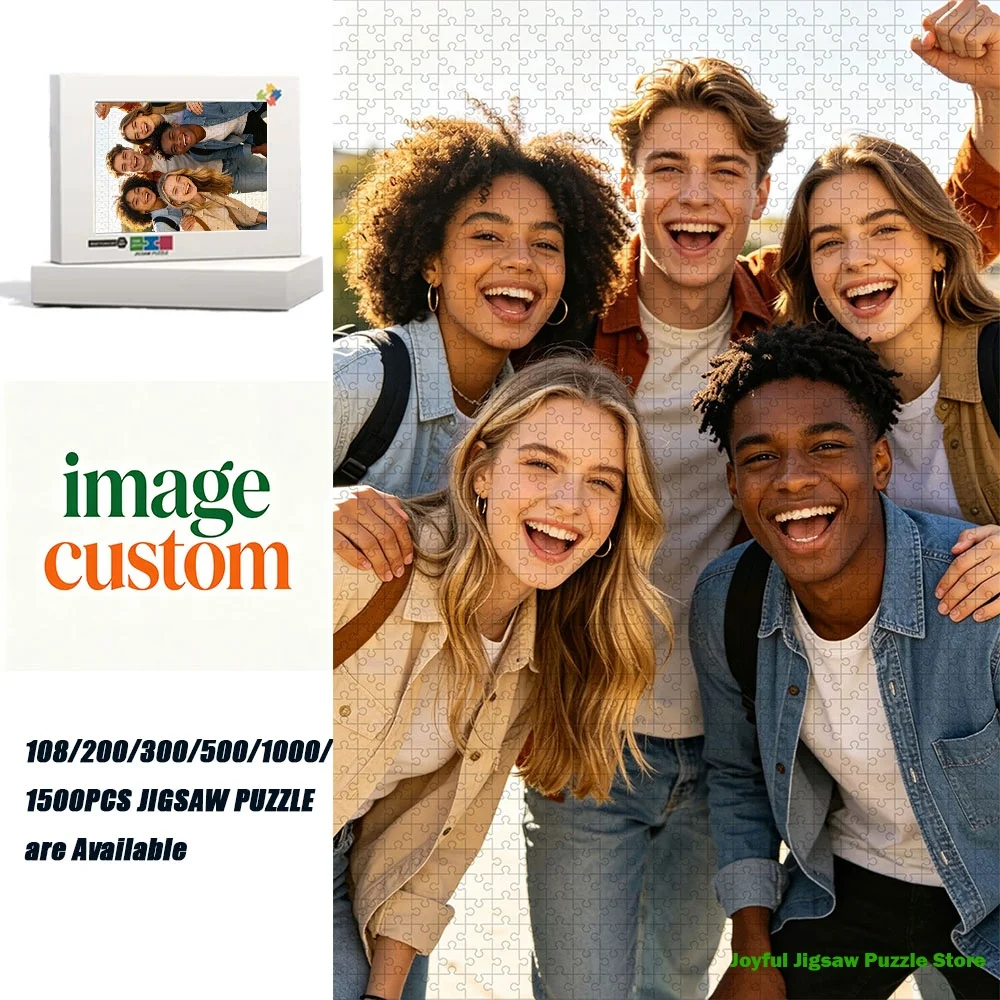 

DIY Best Friend Group Picture Jigsaw Puzzle Custom Upload Image Logic Training Game Special Surprise Gift for Holiday Meetup