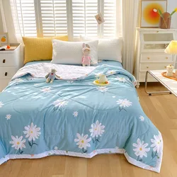 KDJEIKZ All All cotton printed summer quilt soft air conditioning four seasons thin blanket adult children picnic travel cover b