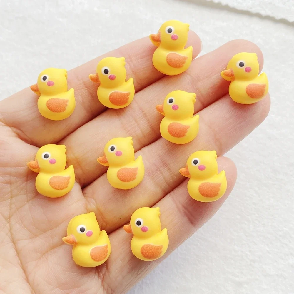 20 pezzi carino resina kawaii mini simpatico cartone animato piccola anatra gialla nail art figurine di pietra flatback scrapbook decorazioni fai da te artigianato