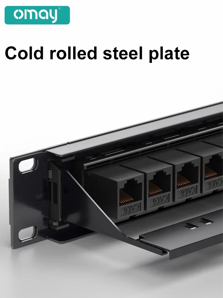 OMAY 24-poorts Cat5e/Cat6 patchpaneel 1U gereedschapsvrij rackgemonteerd netwerkpaneel met labels voor gestructureerde bekabeling